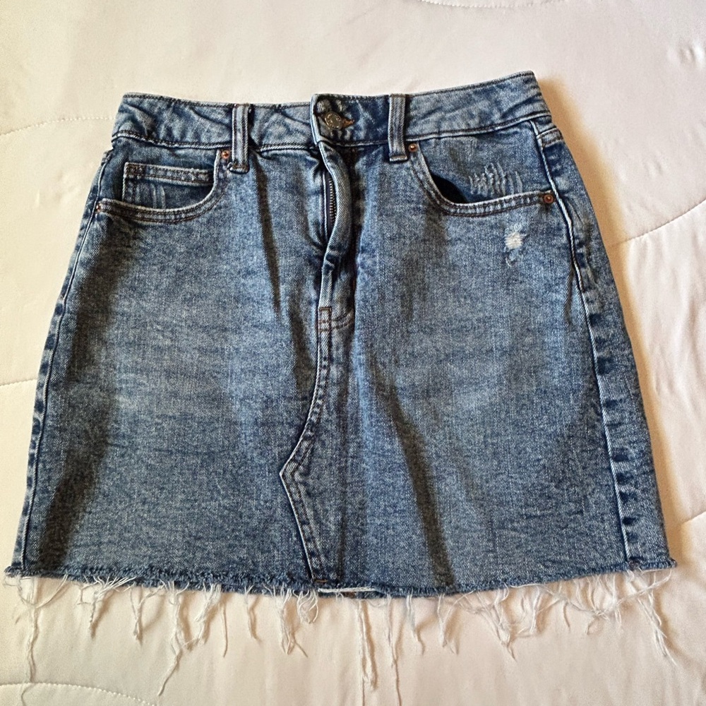 Wild Fable Distressed Denim A-Line Skirt